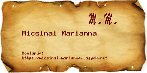 Micsinai Marianna névjegykártya